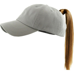 Women's Ponytail Baseball Cap Light Gray - Traclet