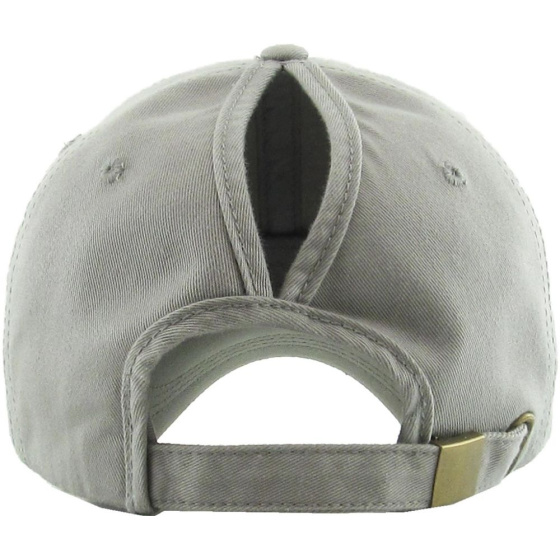 Casquette Baseball Femme Ponytail Gris Clair - Traclet