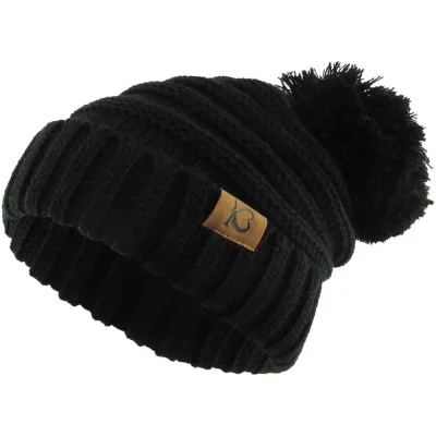 Bonnet à Pompon Danica Noir - Tracle