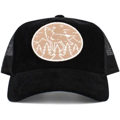 Snapback Wolf Velvet Black Cap - Kbthos Reference: 22954| Chapellerie Traclet