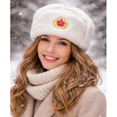 Chapka Ushanka URSS Blanche