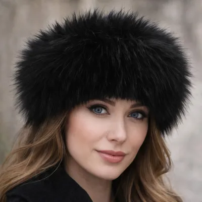 black faux fur winter hat for women Reference: 151 | Traclet Hat Shop