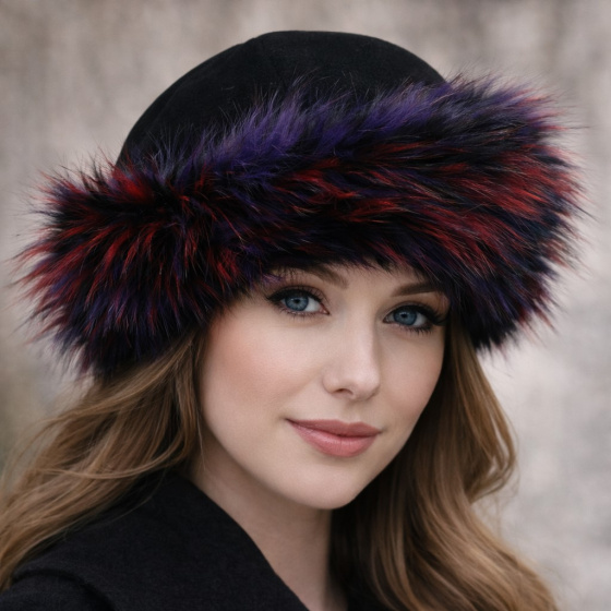 Toque Chamonix Fourrure made in france- violet
