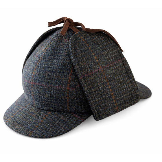 Casquette Sherlock A Carreaux Bleu Marine- Hanna Hats