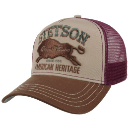 Casquette Baseball Trucker Great Plains Coton Marron & vin - Stetson