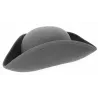 Tricorne Aristocrat Grey Wool Felt - Traclet Reference: 22981| Chapellerie Traclet