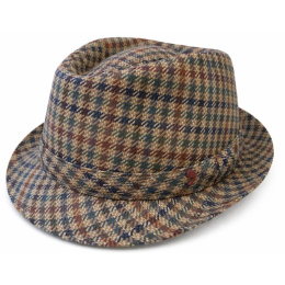 Houndstooth Wool & Cashmere Trilby Hat - Traclet
