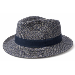 Fedora Hat Clement Paper Straw Navy UPF 50+ - Traclet