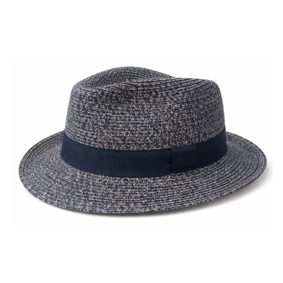 Chapeau Fédora Clement Paille Papier Marine - Traclet