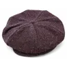 Irish Herringbone Cap Burgundy Heather - Hanna Hats Reference: 23001| Chapellerie Traclet