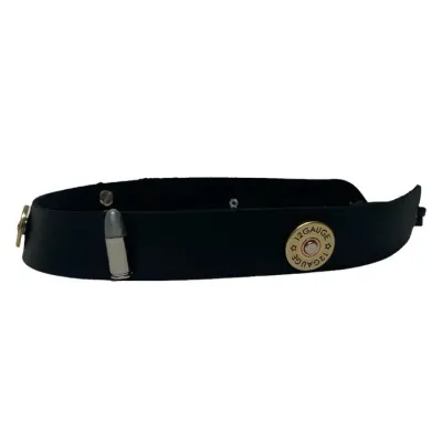 Garniture à Chapeau Amovible Cuir Véritable Avec Concho & Balles