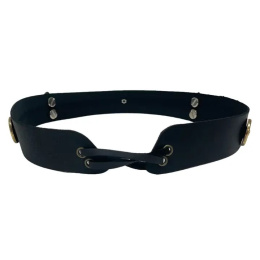 Removable Genuine Leather Hat Band With Concho & Bullets