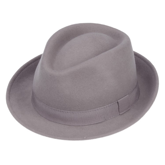 Chapeau Porkpie Bilbao Feutre Gris Clair - Traclet