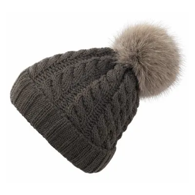 Pom-Pom Fur Beanie Calgary Licorice - Pipolak Reference: 7328 | Chapellerie Traclet
