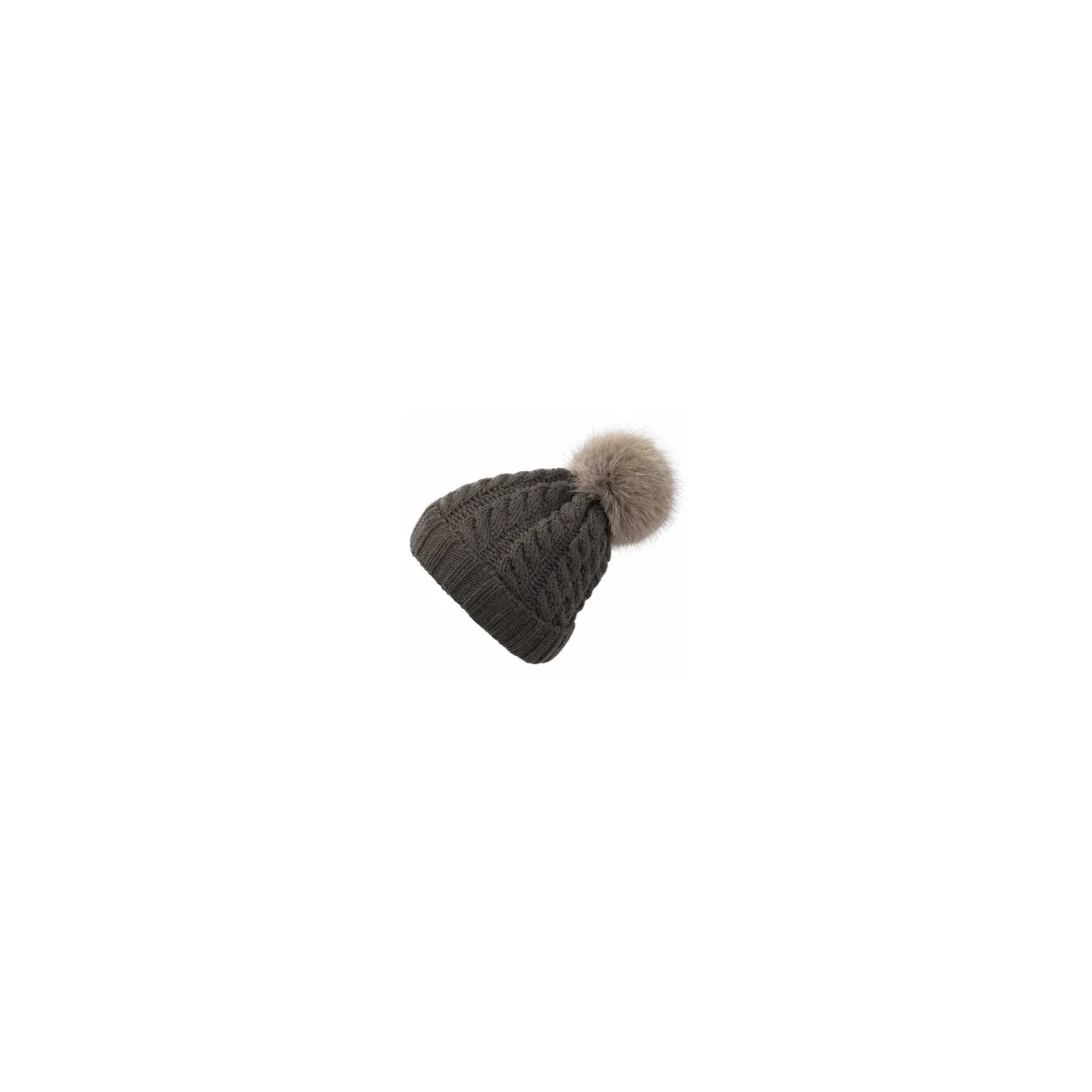 Pom-Pom Fur Beanie Calgary Licorice - Pipolak Reference: 7328 | Chapellerie Traclet