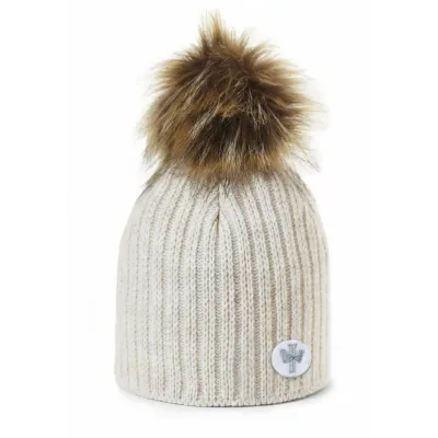Merry Ecru Pompom Beanie - Pipolaki Reference: 23022| Chapellerie Traclet