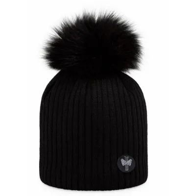 Merry Black Pompom Beanie - Pipolaki Reference: 23024| Chapellerie Traclet
