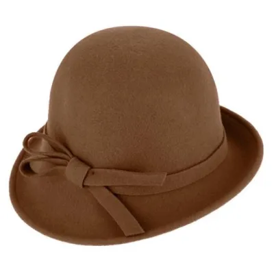 Chapeau Cloche Lidia Feutre Laine Cognac - Traclet