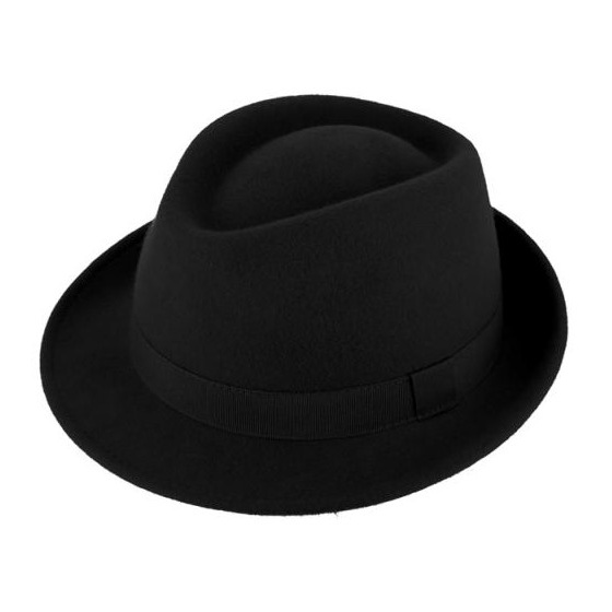 Bilbao Black Felt Porkpie Hat - Traclet