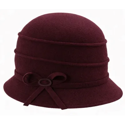 Melody Burgundy Wool Cloche Hat - Traclet Reference: 23046| Chapellerie Traclet