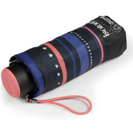 Parapluie Mini Ultra Slim Rayure Petit Cœur - Isotoner