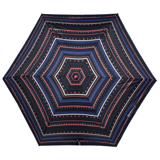 Parapluie Mini Ultra Slim Rayure Petit Cœur - Isotoner