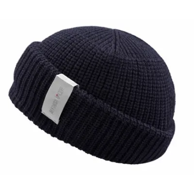 Casoria Cuffed Beanie in Black Merino Wool - Traclet Reference: 23068| Chapellerie Traclet