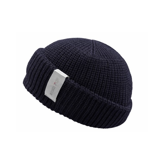 Casoria Cuffed Beanie in Navy Merino Wool - Traclet