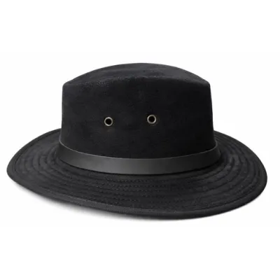 Chapeau Traveller Flinder-2  suede Noir - Aussie Apparel   Reference : 23075| Chapellerie Traclet
