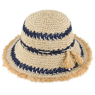 Natural & Navy Women's Straw Hat by Chapellerie Traclet Reference: 12928 | Chapellerie Traclet