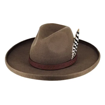 Chapeau Homburg Sarre Feutre Laine Cognac - Traclet