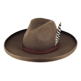 copy of Amish Homburg Hat Wool Felt Beige - Stetson