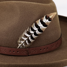 Chapeau Homburg Sarre Feutre Laine Cognac - Traclet
