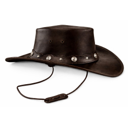 Traveller Hat Sampacho Brown Leather - Aussie Apparel
