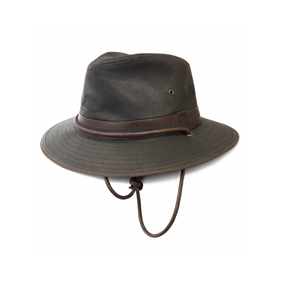 Brown Traveller Hat With Cord - Aussie Apparel