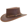 Squashy kangaroo leather hat taupe - Barmah Reference: 1016 | Traclet Hat Shop