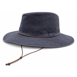 Durban Grignan Cotton Navy Safari Hat - Crambes