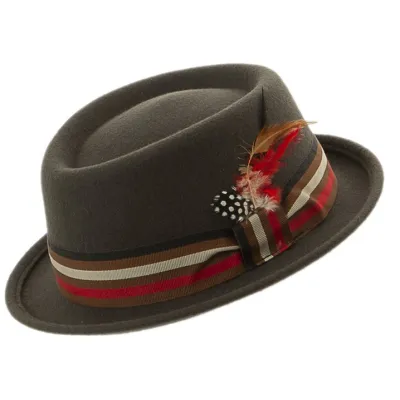Chapeau Porkpie Elio Feutre Taupe - Traclet  Reference : 23256| Chapellerie Traclet