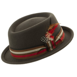 Chapeau Porkpie Elio Feutre Taupe - Traclet