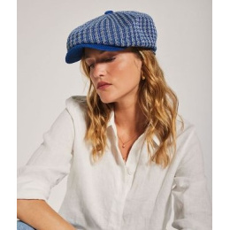 Casquette Beltxara Perle & Bleu Coton - Héritage par Laulhère