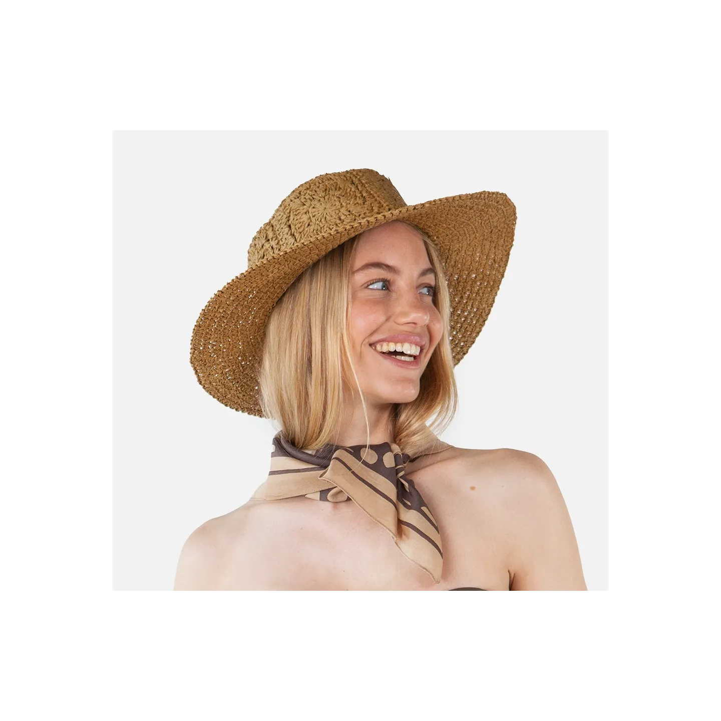 Fainte Brown Paper Straw Traveller Hat - Barts ref 23298 - traclet hat shop