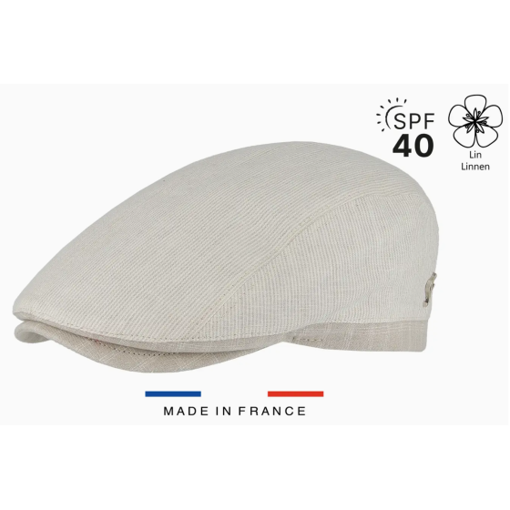 Flat Cap Linen UPF 40+ Beige - Fléchet