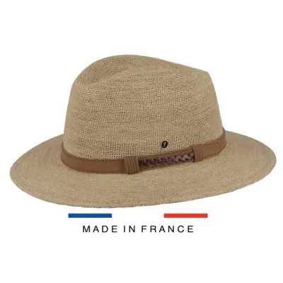 Chapeau Traveller Raphia Ceinture Camel - Fléchet | Chapellerie Traclet