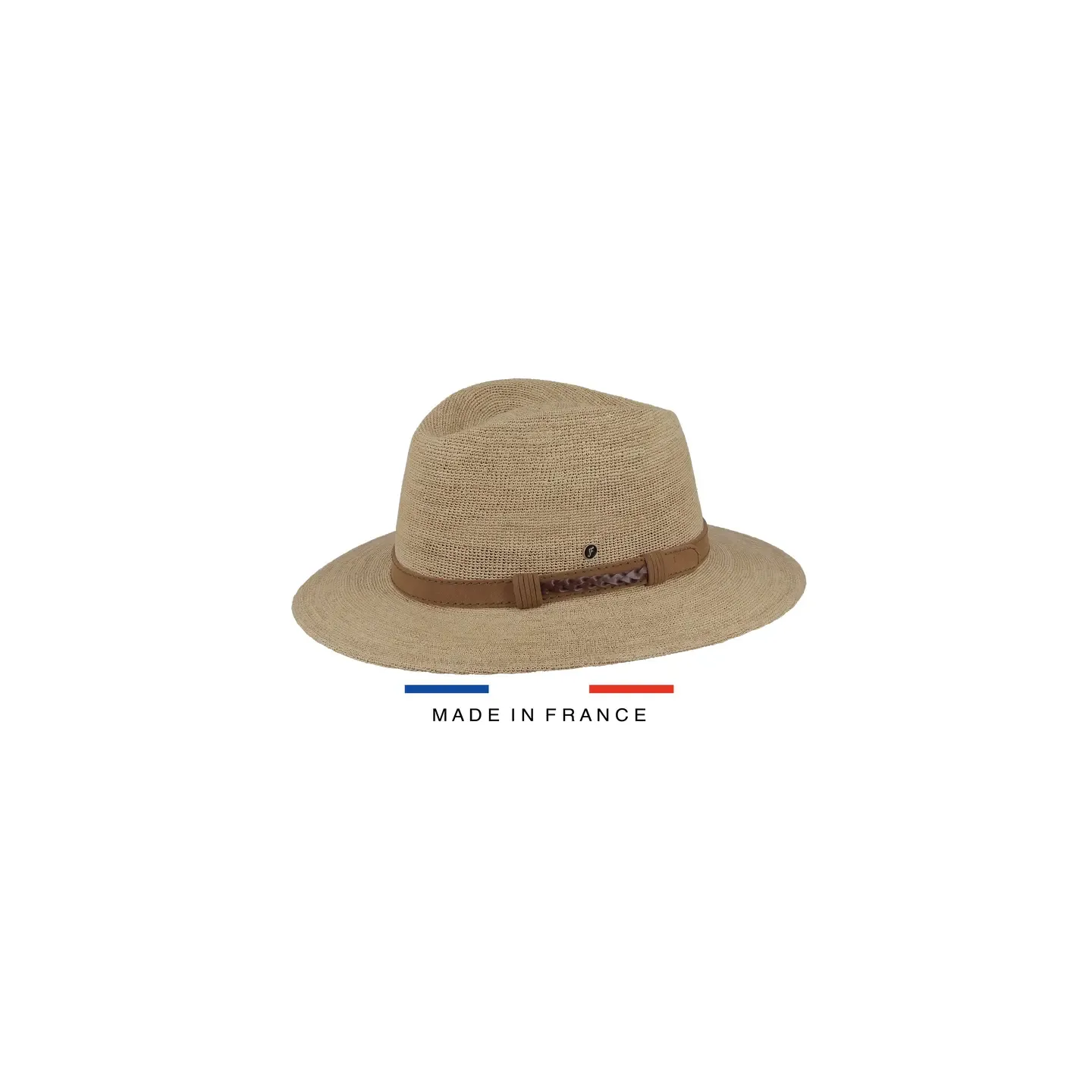 Camel Belt Raphia Traveller Hat - Fléchet | Chapellerie Traclet