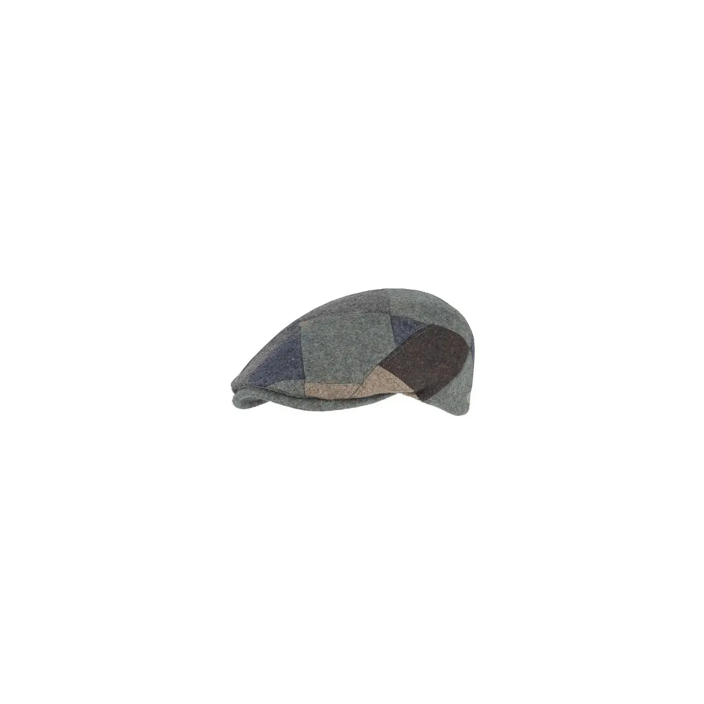 Casquette Belfaci Bleue Patchwork Laine Vierge - Fléchet | Chapellerie Traclet