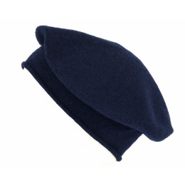 Béret Roll Up Cachemire Marine - Traclet