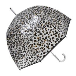 Parapluie Cloche Transparent Léopard Noir - Isotoner