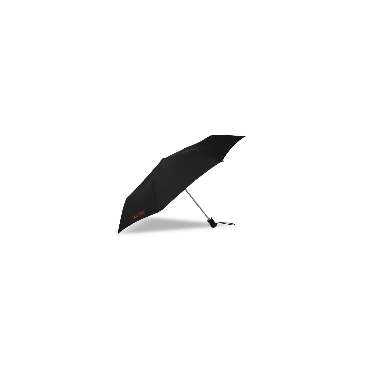3-Section Ultra Strong Black Umbrella - Isotoner ref 23309 - chapellerie traclet