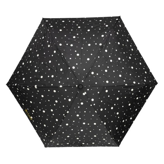 Parapluie Mini Ultra Slim Pois Noir & jaune - Isotoner