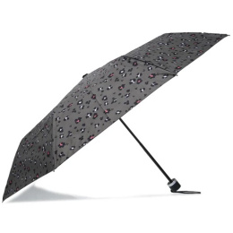 3-Section Khaki Leopard Umbrella Manual Opening & - Isotoner